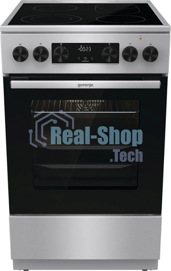 Плита электрическая Gorenje GECS5C70XA серебристый, конфорок 4 электрических, духовка 70 л, 50 см x 85 см x 59.4 см