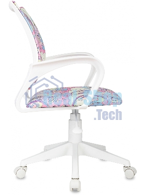 Кресло детское Бюрократ BuroKIDS 1 W мультиколор луна розовая крестов. пластик пластик белый
