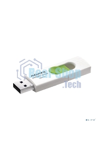Флешка USB ADATA UV320 (AUV320-64G-RWHGN), 64Gb, USB 3.2 Gen1, R/W 100/30, белый/зеленый