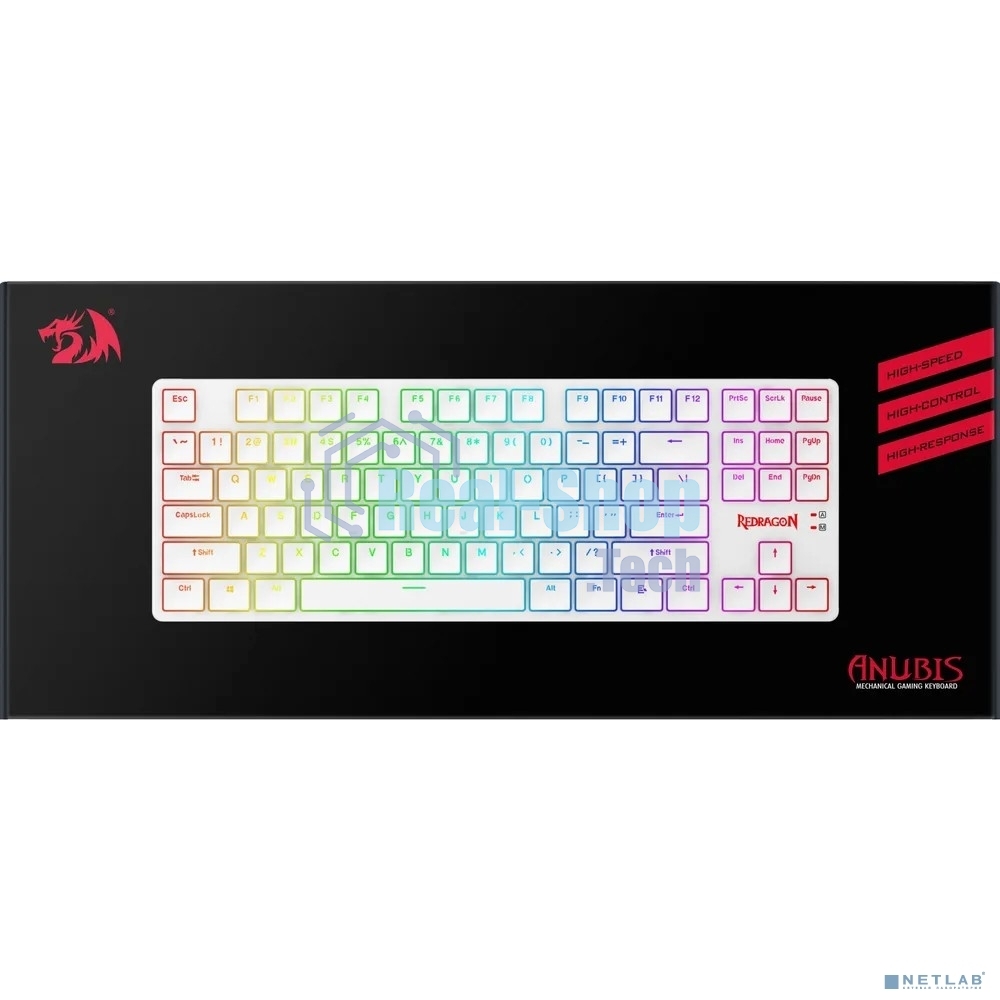 Клавиатура беспроводная Redragon Anubis беспроводная, USB, Bluetooth/Радиоканал, белый