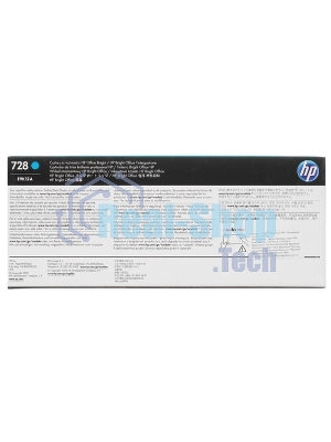 Картридж струйный HP F9K17A (HP 728) для DesignJet T730, T830. Голубой. 300 мл.