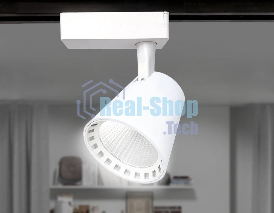 Трековый однофазный светодиодный светильник Ambrella light GL5974 WH белый LED 15W 4200K 24°