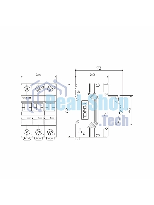 Автоматический выключатель Werkel 3P 10 A C 4,5 кА W903P104
