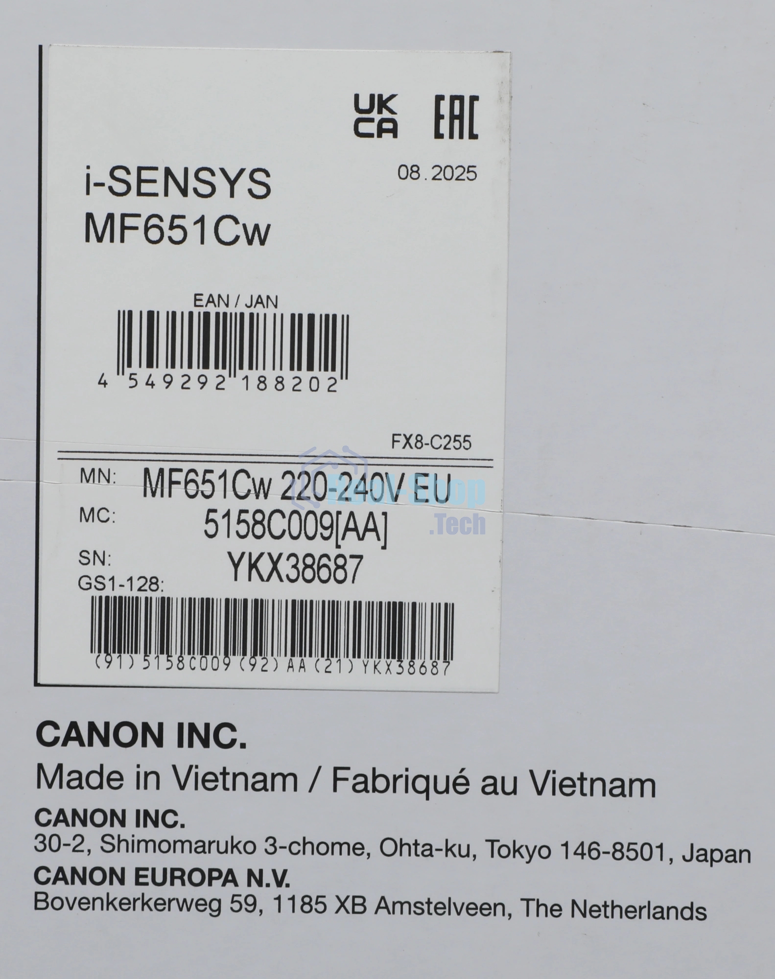 МФУ лазерное Canon i-Sensys MF651Cw, А4, цветное, печ. 18 стр/мин., скан. до 27 стр/мин (ч/б) 14 стр/мин (цвет), 1200 x 1200 dpi (принтер) 600x600dpi (сканер), USB 2.0, RJ-45, Wi-Fi, Air Print, Mopria
