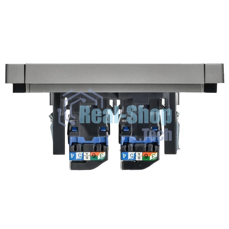 Розетка компьютерная IEK FORTE&PIANO FP534 2-ая RJ45 кат.6 сталь