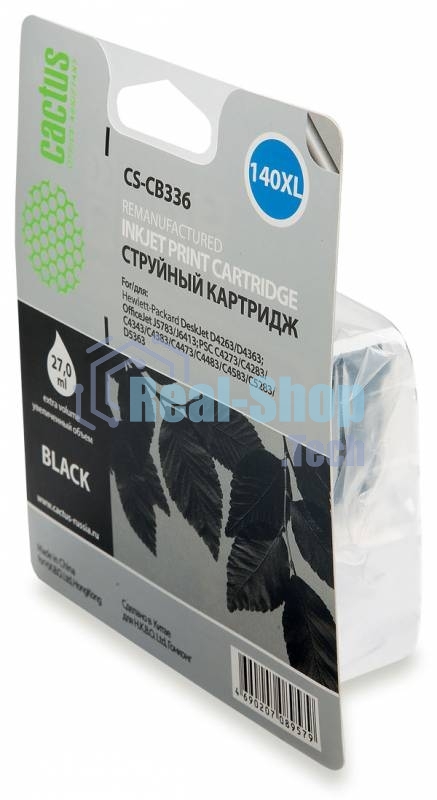 Картридж струйный Cactus CS-CB336 №140XL черный (29 мл.) для HP DJ D4263/D4363/DJ J5783/J6413/PSC C4273/C4283/C4343/C4383/C4473/C4483/C4583/C5283/D5363
