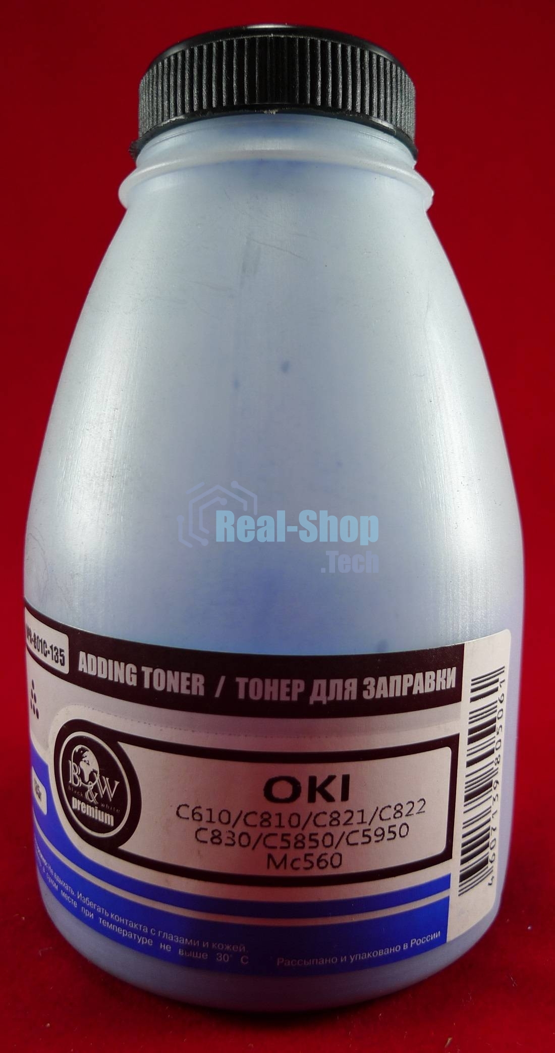 Тонер OKI C610/C810/C821/C822/C830/C5850/C5950/MC560 Cyan (фл., 135г) B&W Premium (Tomoegawa) - фас.России