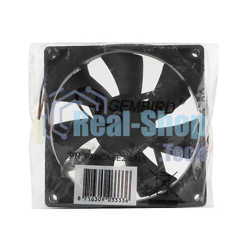 Вентилятор для корпуса Gembird FANCASE2/BALL черный, 90 мм, 2500 об/мин, 26 дБ, 3 pin