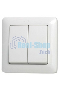 Выключатель WESSEN VS56-234-BХИТ белый 2-клавишный 6А скрытый монтаж