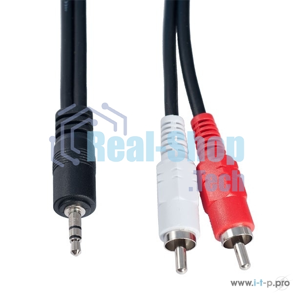 Кабель PERFEO Jack 3.5 мм вилка - 2xRCA вилка, длина 1 м