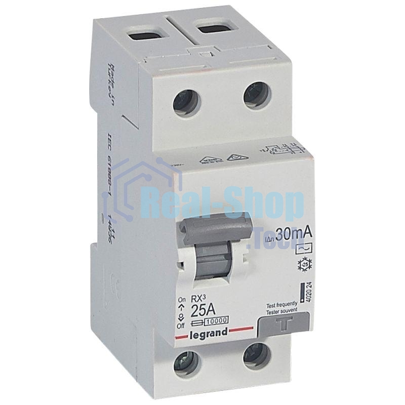Выключатель автоматический дифференциального тока 30мА 25А 2П ACLegrand 402024 RX3