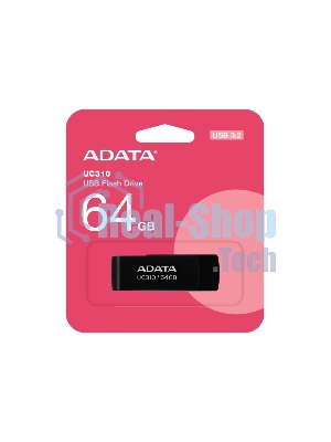 Флешка USB ADATA UC310 (UC310-64G-RBK), 64Gb, USB 3.2, R/W 100/30, черный