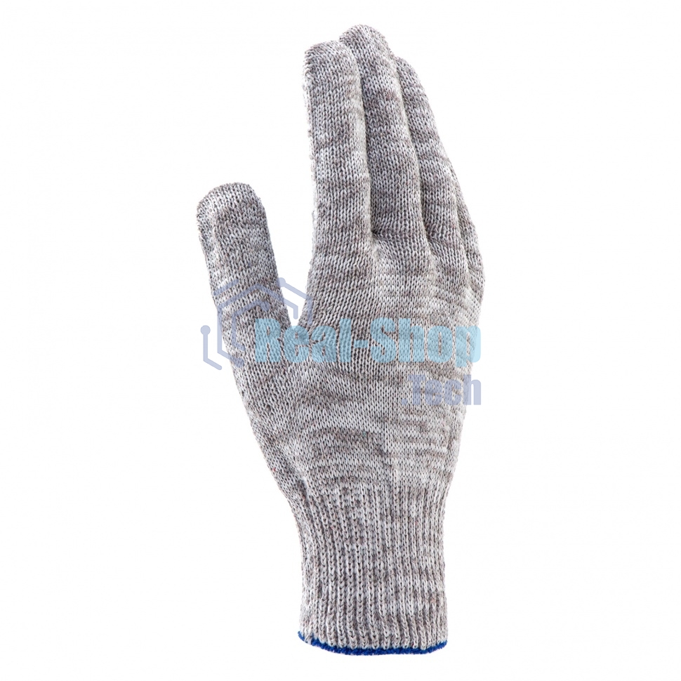Перчатки трикотажные, с ПВХ точкой, серый меланж, 10 класс Россия