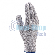 Перчатки трикотажные, с ПВХ точкой, серый меланж, 10 класс Россия