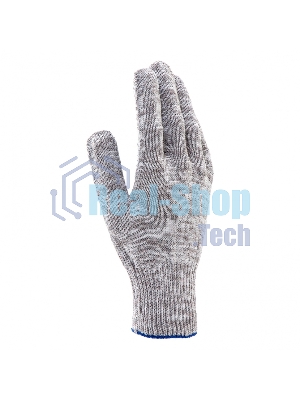 Перчатки трикотажные, с ПВХ точкой, серый меланж, 10 класс Россия