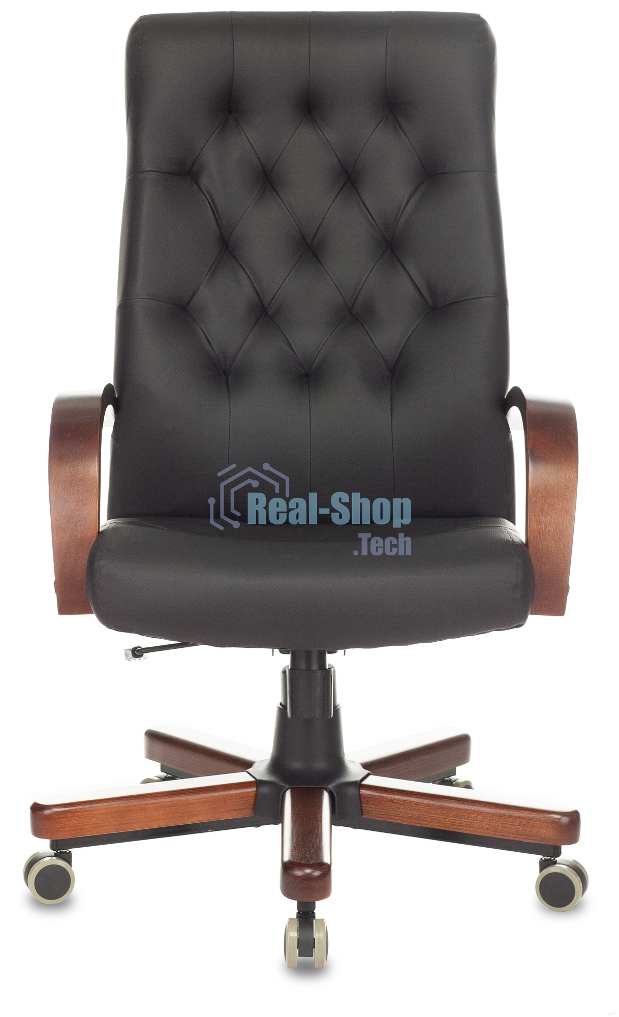 Кресло руководителя Бюрократ T-9928WALNUT/ECO черный, эко.кожа, крестовина металл/дерево