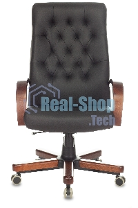 Кресло руководителя Бюрократ T-9928WALNUT/ECO черный, эко.кожа, крестовина металл/дерево