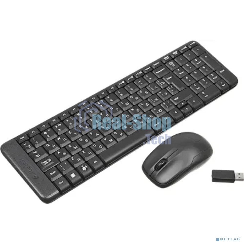 Комплект клавиатура + мышь Logitech MK220 клав:черный мышь:черный USB беспроводная