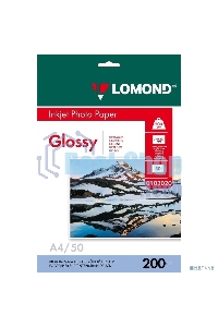 Фотобумага Lomond односторонная глянцевая, 200г/м2, A4 (21X29,7)/50л. для струйной печати