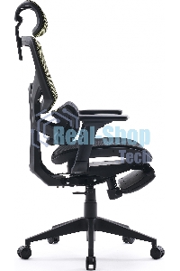 Кресло офисное Cactus CS-CHR-MC01-LGNBK салатовый, сиденье черный, сетка/ткань, с подголов. крестов. пластик, подст. для ног