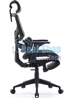 Кресло Cactus CS-CHR-MC01-LGNBK салатовый, сетка, подголовник, подставка для ног