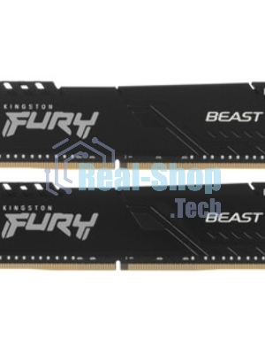 Оперативная память Kingston Fury Beast, DDR4, 32GB (1x32GB), 3200MHz, CL16, DIMM, с радиатором, черный