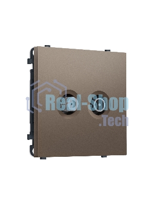 Комплект механизма розетки TV оконечной + SAT SIGMA Темная бронза матовый 5-862MHz 3.5dB/950-2150MHz 3.8dB QUANT PRO (SP6433, PR217)