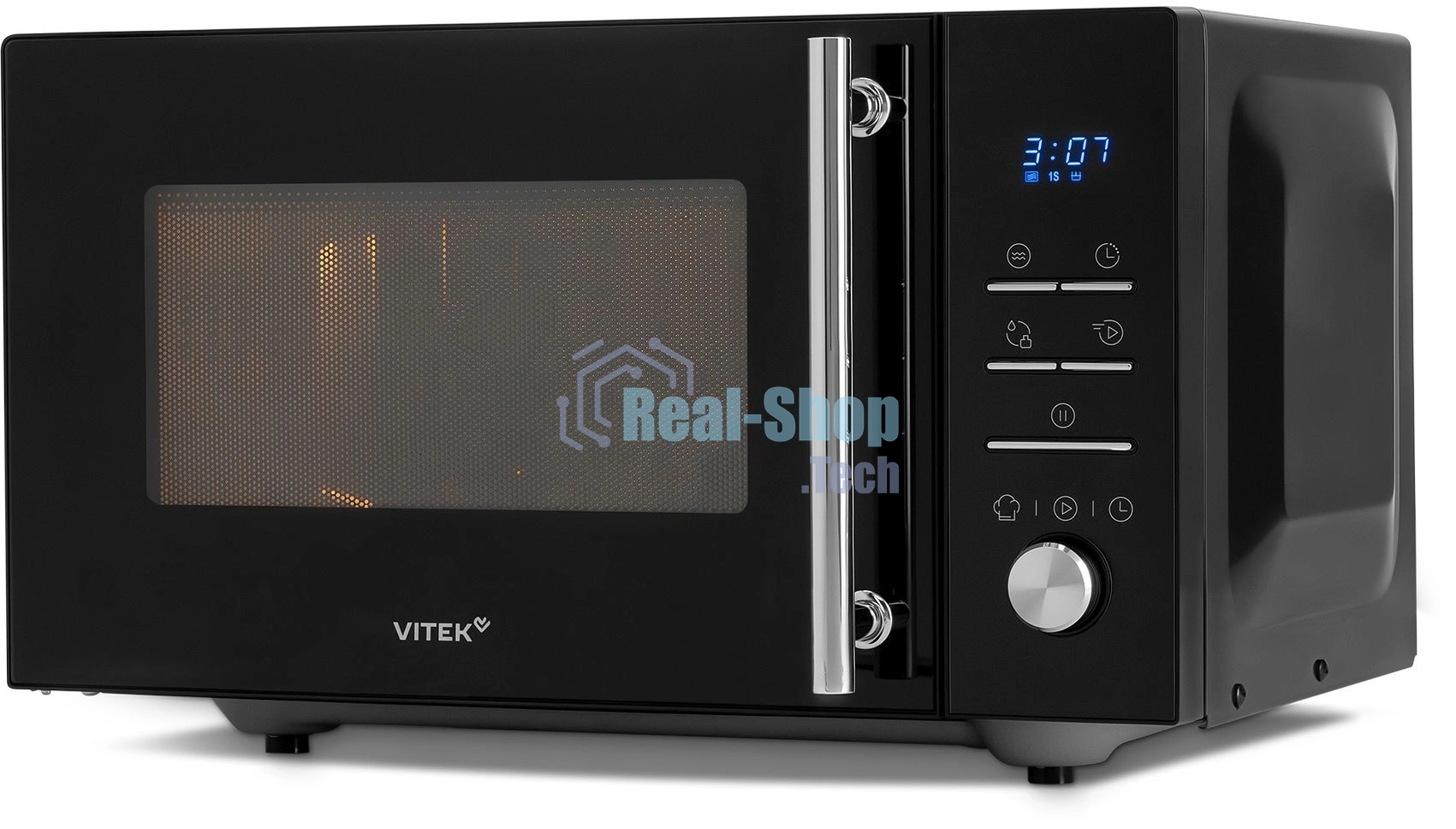 Микроволновая печь Vitek VT-MW1323 черный, 23 л, 900 Вт, переключатели - кнопки, поворотный механизм