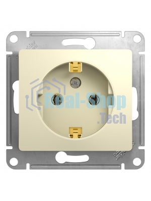 Механизм розетки 1-м СП Glossa 16А с заземл. беж. SchE GSL000243