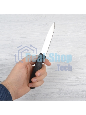 Нож Victorinox для очистки овощей, лезвие 10 см волнистое, черный