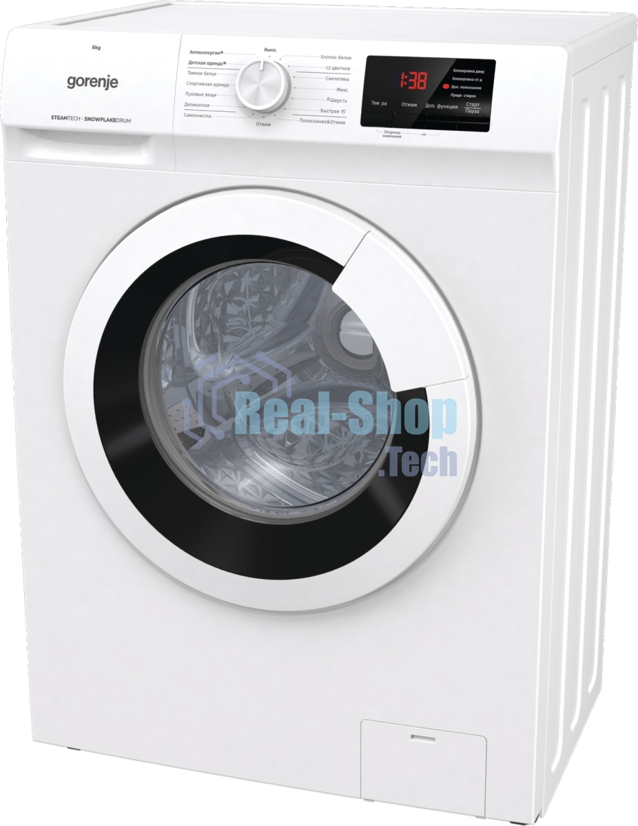 Стиральная машина Gorenje WHE60SFS белый загр. фронтальная макс.: 6 кг 1000об/мин класс: А+++