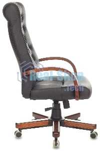 Кресло руководителя Бюрократ T-9928WALNUT/ECO черный, эко.кожа, крестовина металл/дерево