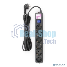Сетевой фильтр PC черный 5 м 6 р 16А_SPG6-B5M