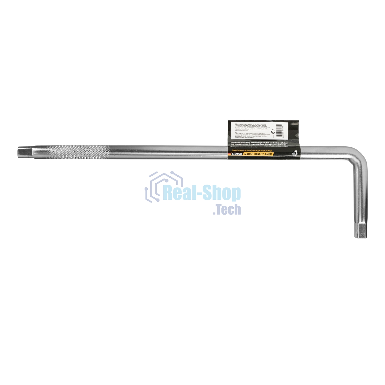 Вороток Г-образный Denzel 375x100 мм, квадрат 1/2