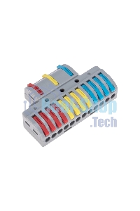 Клемма Rexant СМК 3х4 проходная разветвительная 3 полюса, с монтажной площадкой (1 ввод, 4 вывода на полюс) (10 шт/уп)