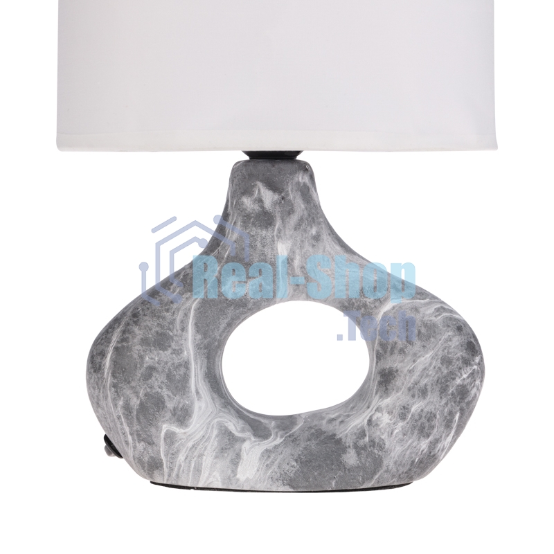 Светильник декоративный настольный Форте, основание кольцо под черный мрамор, белый абажур, цоколь Е27, 60Вт