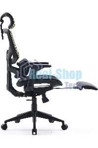 Кресло офисное Cactus CS-CHR-MC01-LGNBK салатовый, сиденье черный, сетка/ткань, с подголов. крестов. пластик, подст. для ног