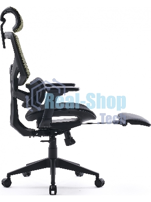 Кресло Cactus CS-CHR-MC01-LGNBK салатовый, сетка, подголовник, подставка для ног