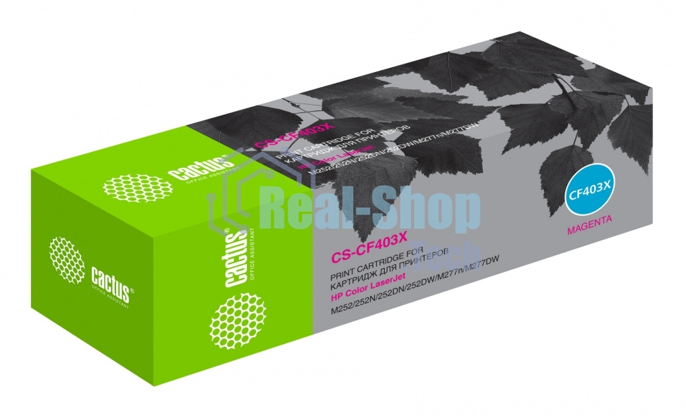 Картридж лазерный Cactus CS-CF403X пурпурный (2300 стр.) для HP CLJ M252/252N/252DN/252DW/M277n/M277DW