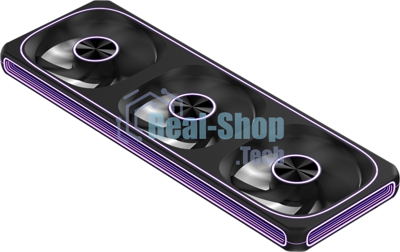 Вентилятор для корпуса Formula V Line AIR FUSION 3 BK REVERSE, 360x120x28мм, ARBG 3pin + PWM 4pin, 500-1800 RPM, 37.83 DBA MAX, HYDRO BEARING