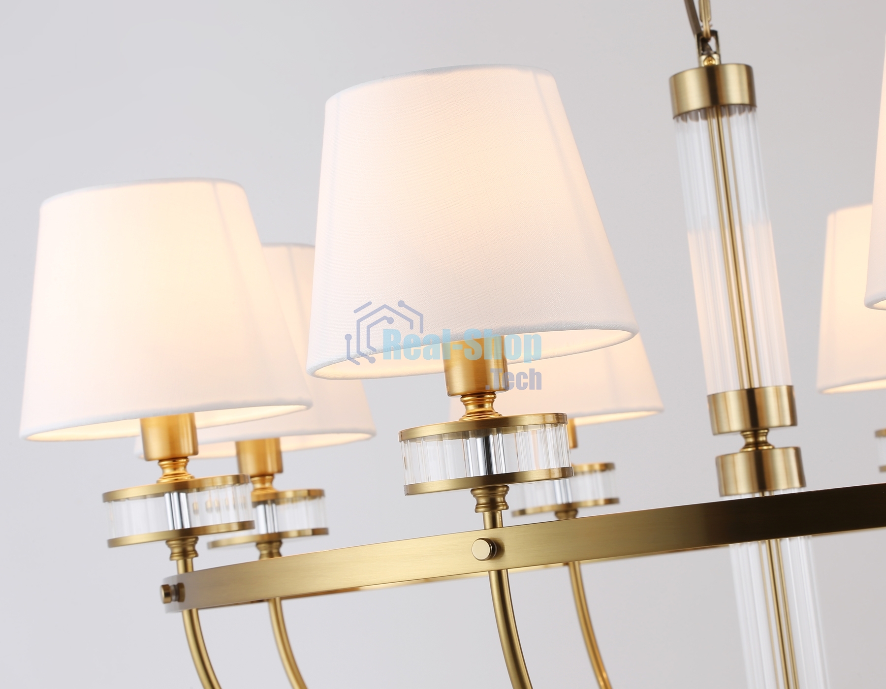 Люстра Ambrella light LH71253/8 BS/WH латунь/белый E14/8 max 40W D870*990