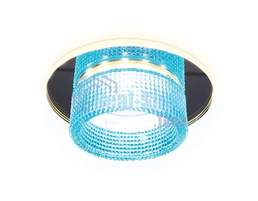 Светильник Ambrella light TN351 CH/BL хром/голубой GU5.3+3W (LED COLD) D95*45