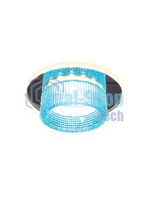 Светильник Ambrella light TN351 CH/BL хром/голубой GU5.3+3W (LED COLD) D95*45