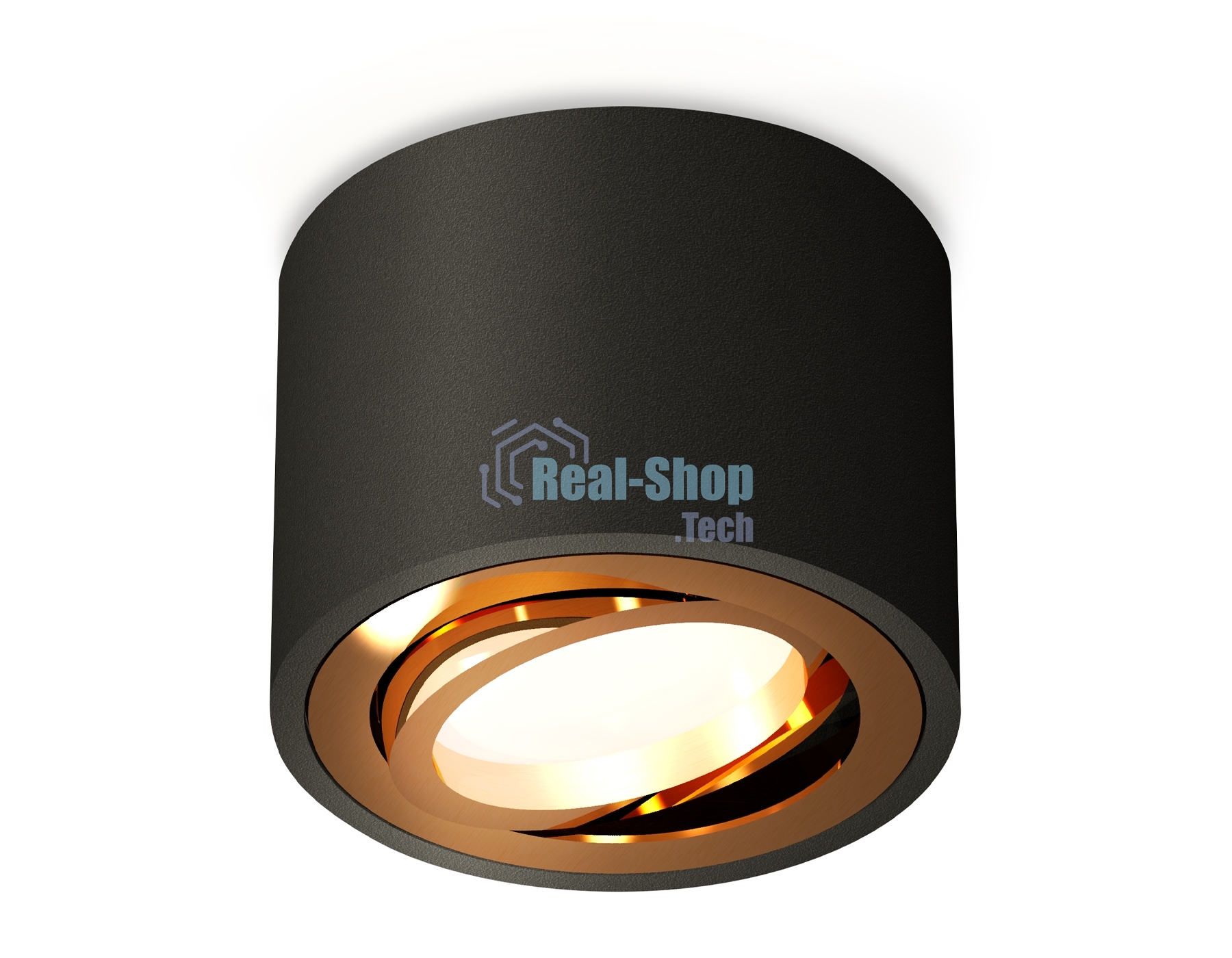 Светильник Ambrella Light XS7511004 SBK/PYG черный песок/золото желтое полированное MR16 GU5.3 (C7511, N7004)