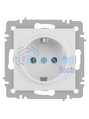 Розетка Intro Accent 6-202-01 2P+E Schuko 16А-250В IP20 СУ AL/CU белый Б0063678