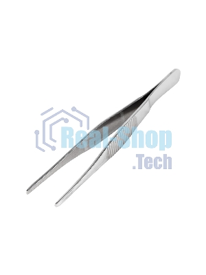 Пинцет прямой, рифленый Rexant 125 мм (блистер)