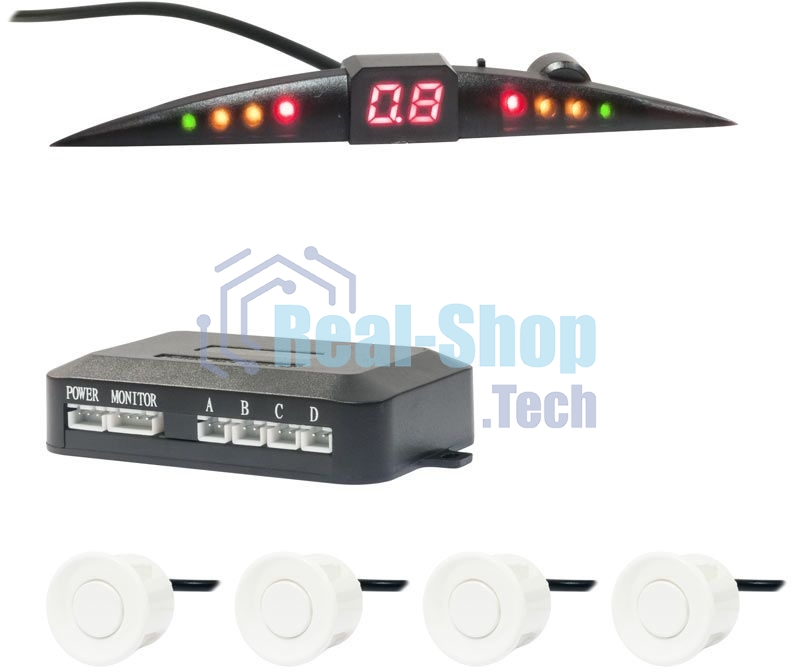 Парковочный Радар Swat PT-114W 4 датчика 22мм белый