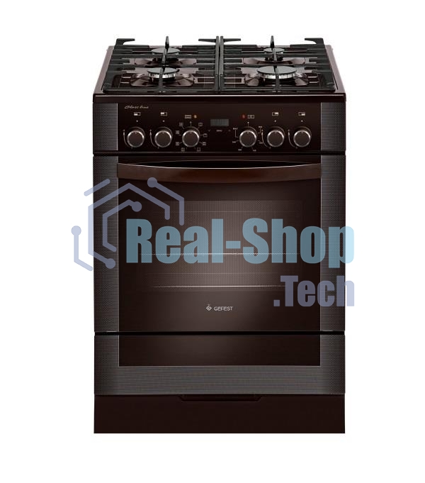 Плита комбинированная Gefest ПГЭ 6502-03 0045 коричневый, конфорок 4 газовых, духовка 55 л, 60 см x 85 см x 60 см