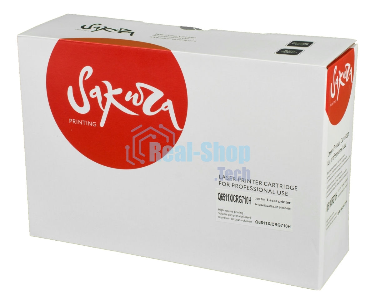 Картридж лазерный Sakura Q6511X/CRG710H для лазерного принтера HPLaserJet 2420/2420d/2420n/2420dn/2430/2430n/2430tn/2430dtn, Canon LBP3460/6280, черный, 12000к.