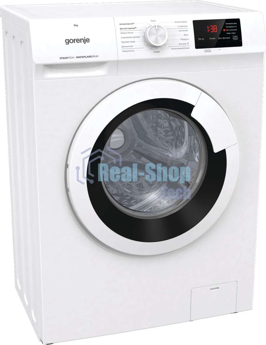 Стиральная машина Gorenje WHE60SFS белый загр. фронтальная макс.: 6 кг 1000об/мин класс: А+++
